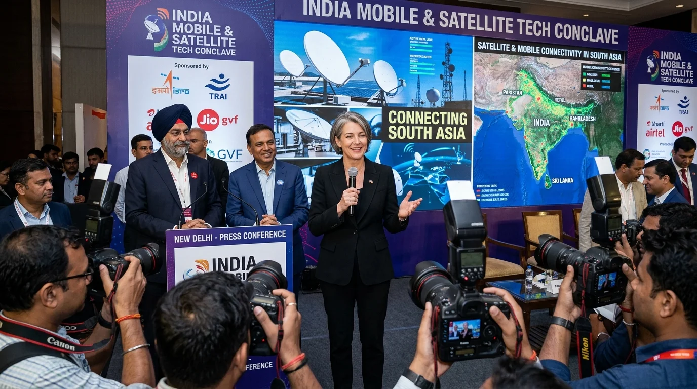 India Mobile & Satellite Tech Conclave New Delhi press conference on Starlink authorization