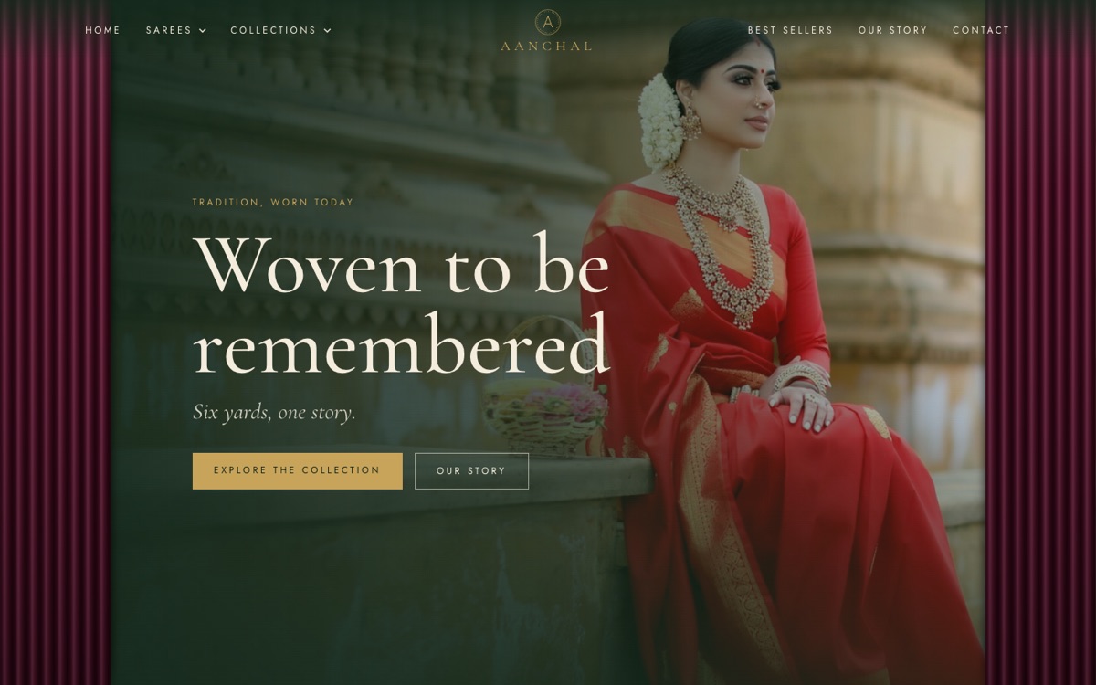 Aanchal Sarees home screen