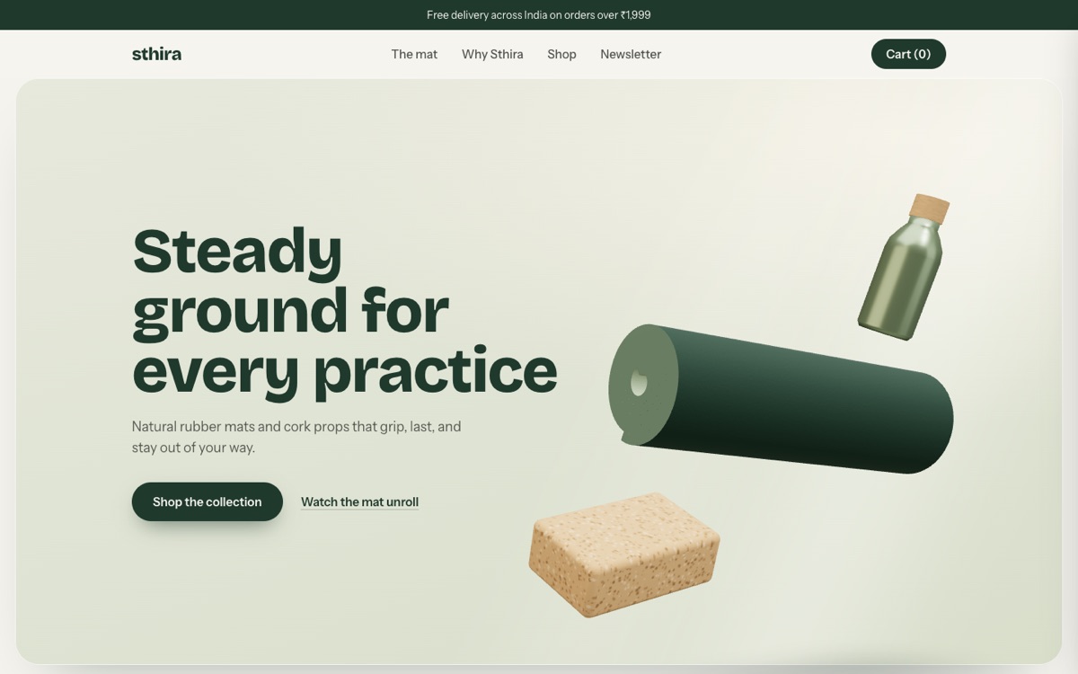 Sthira Yoga home screen